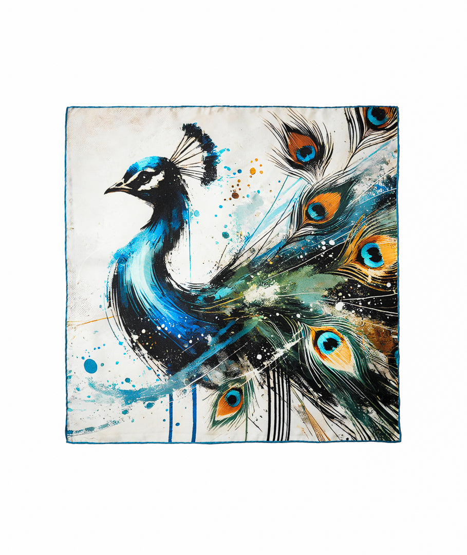 Peacock Grace %100 İpek Fular